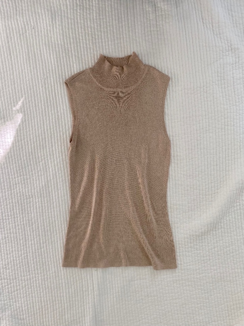 vintage gold shimmery Chico’s mockneck tank top